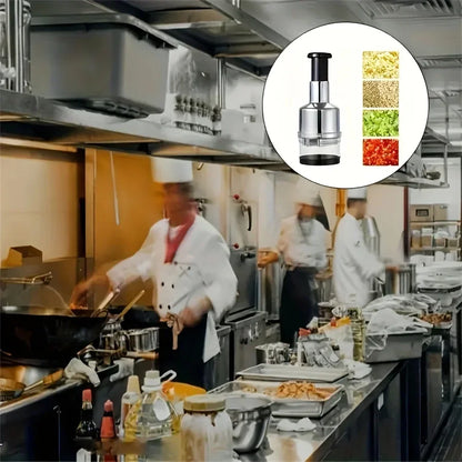 304 Stainless Steel Manual Garlic Press Vertical Hand Cutter Chopper for Onion Nuts Vegetable Food with Storage Kitchen Tool